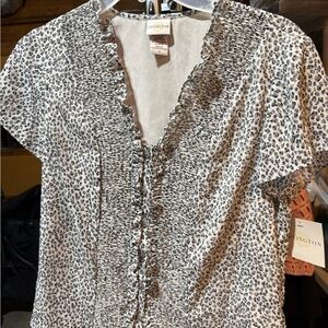 Covington Women's Black and White Animal Print Blouse